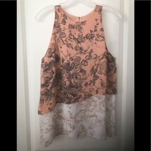 Bailey 44 Sleeveless Botanical Floral Print Layered Top with Coordinating Prints